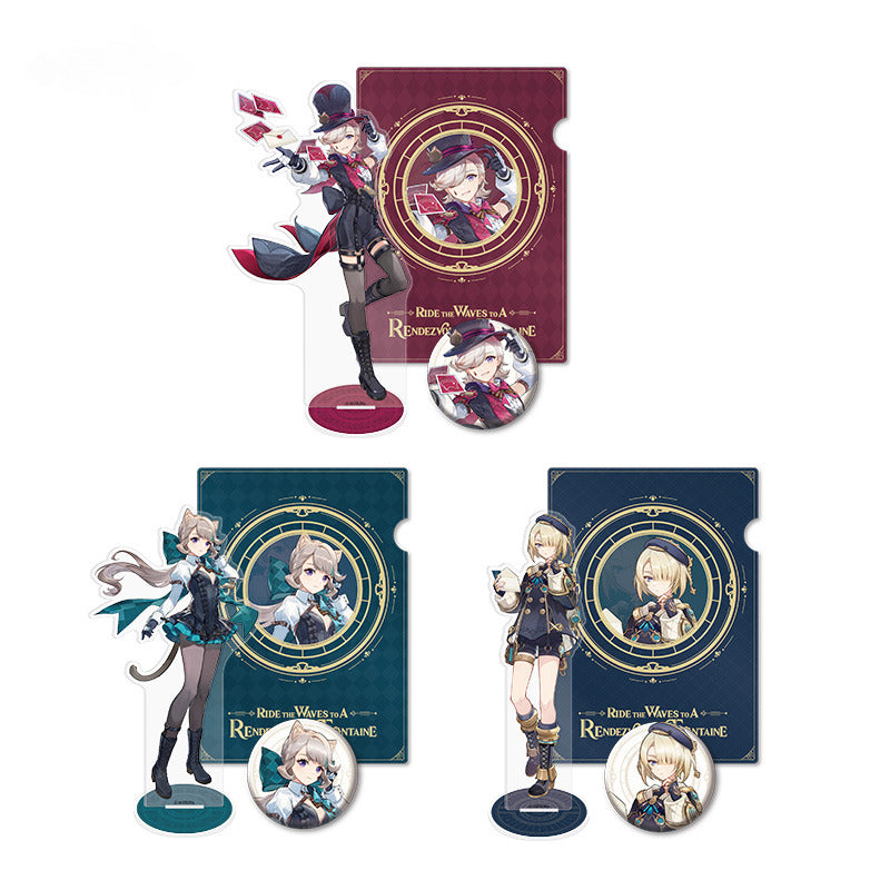 Genshin Impact Badge Standee File Folder 2023 Game Art Exhibition Series