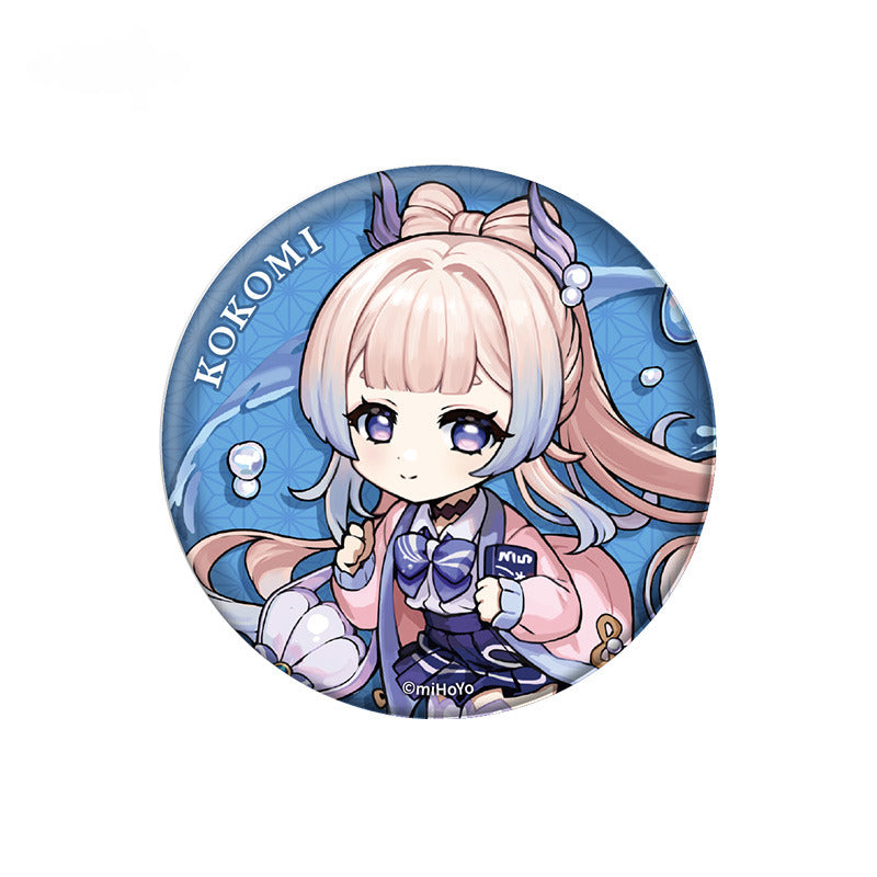 Genshin Impact Chibi Character Badge Pendant Picnic Theme Series