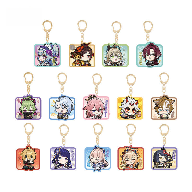 Genshin Impact Acrylic Pendant Inazuma City Q Version Emoji Themed Series