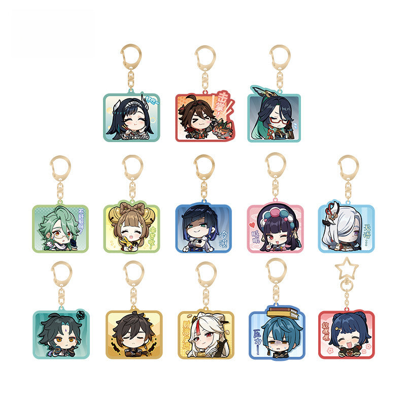 Genshin Impact Acrylic Pendant Liyue Harbor Q Version Emoji Themed Series