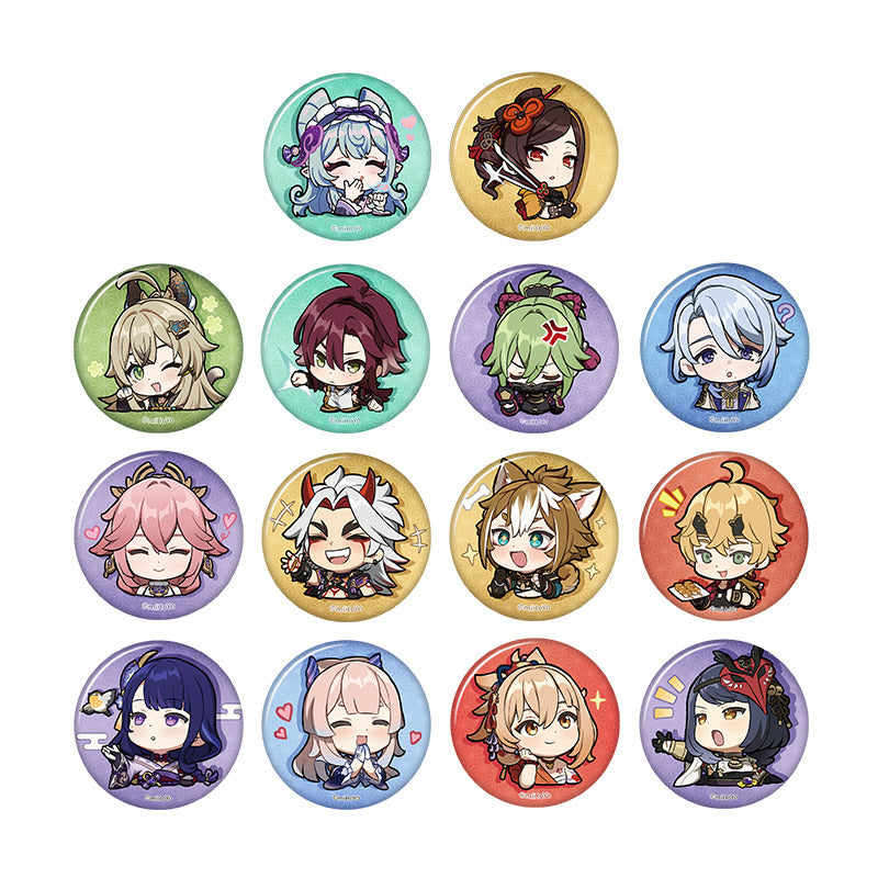 Genshin Impact Badge Inazuma City Q Version Emoji Themed Series