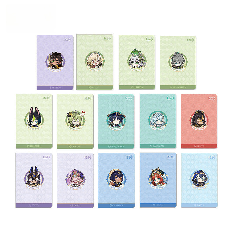Genshin Impact Chibi Emoticon Notepad Sumeru City Theme