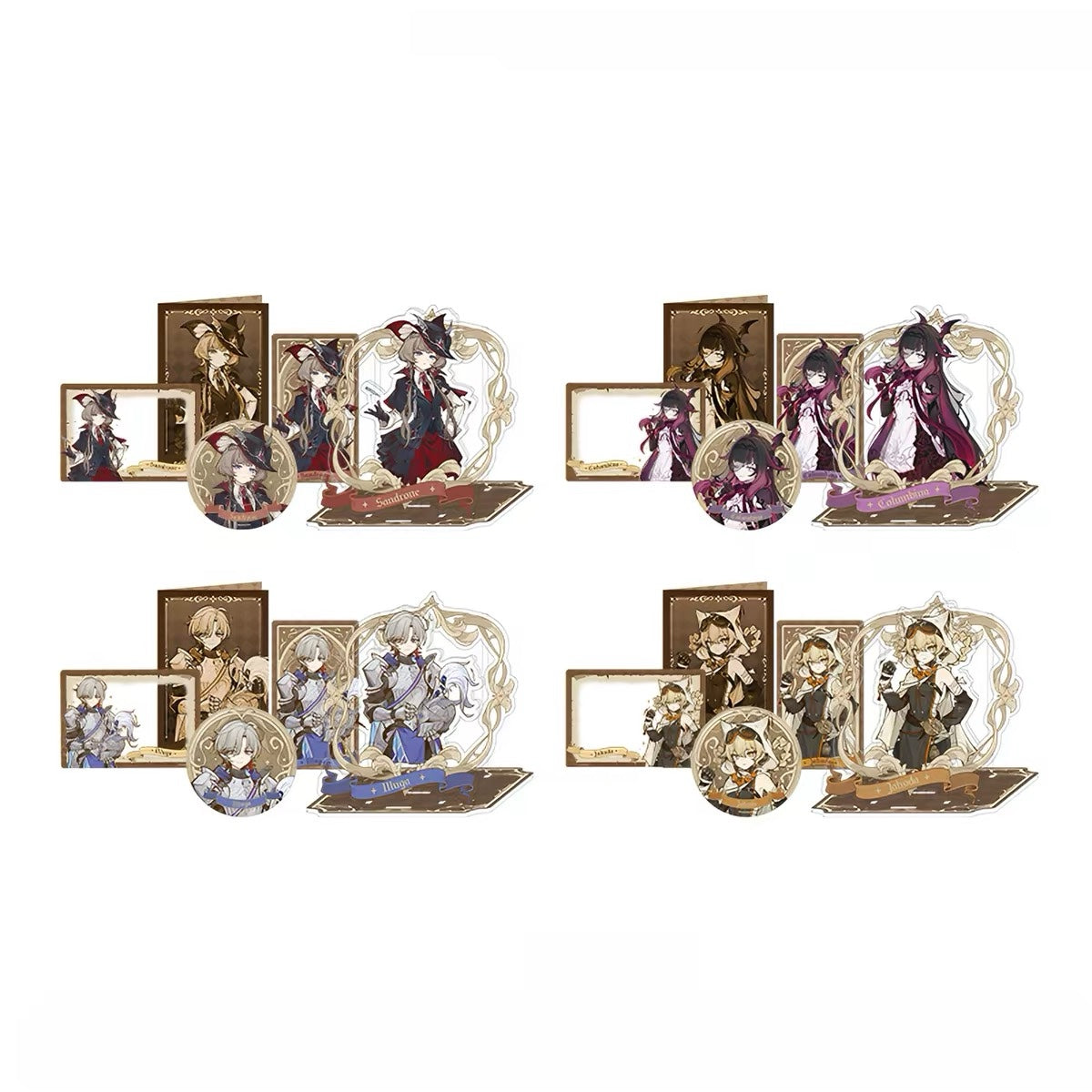 Genshin Impact Tabletop Troupe Series Badge Standee Collectible Ticket Card Set Columbina Sandrone