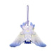 Columbina plush charm keychain featuring blue and white gradient wings on a white background.