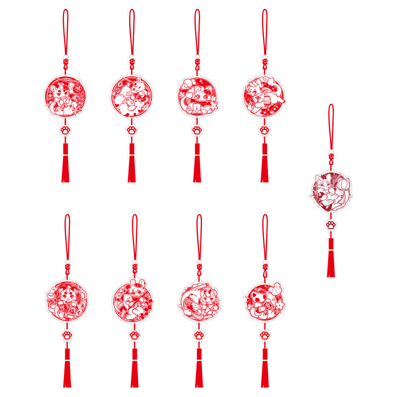 Fabulous Beasts Window Flower Acrylic Blind Box Pendant Mythical Creature Keychain