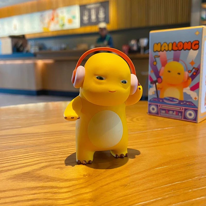 Official Lazy NaiLoong daily life Figure - 'DJ' collectible desktop decoration