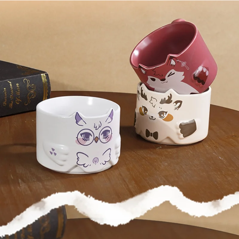 Link Click Animal Series Ceramic Water Mug 300ml Cute Anime Coffee Cup