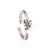 Link Click Time Link Combination Ring - Qiao Ling Version. 925 sterling silver ring with pink cubic zirconia and star details, featuring birth flower motif, official Link Click merch.