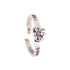 Link Click Time Link Combination Ring - Qiao Ling Version. 925 sterling silver ring with pink cubic zirconia and star details, featuring birth flower motif, official Link Click merch.