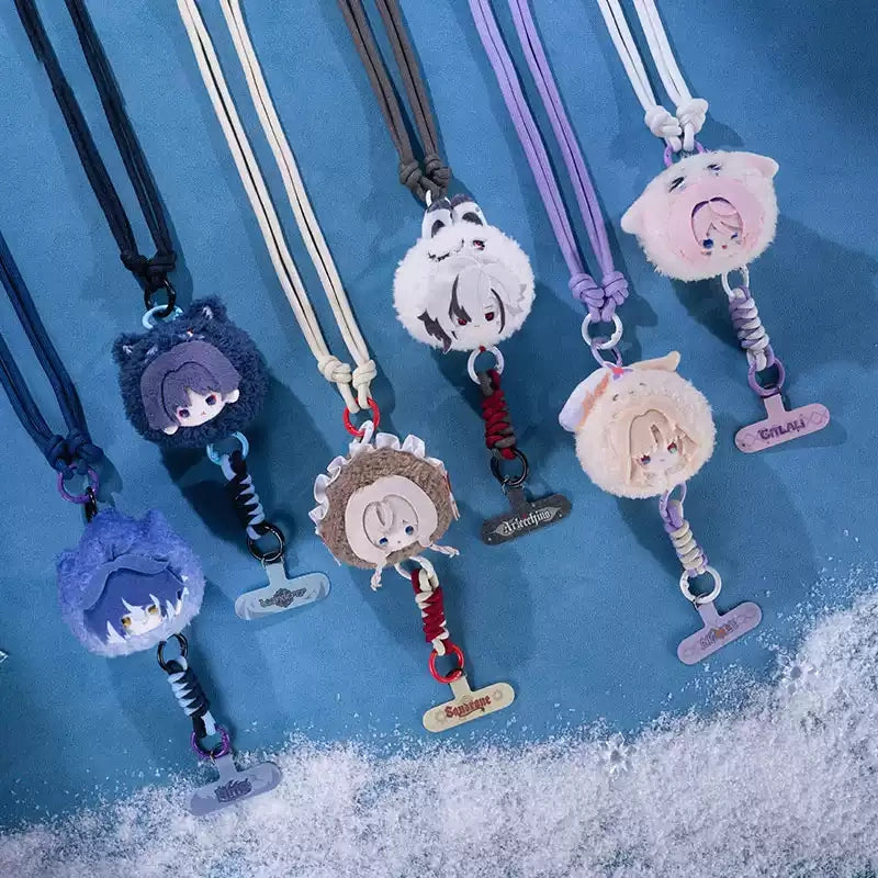 Genshin Impact Aurora Party Series Plush Phone Strap Round Charm