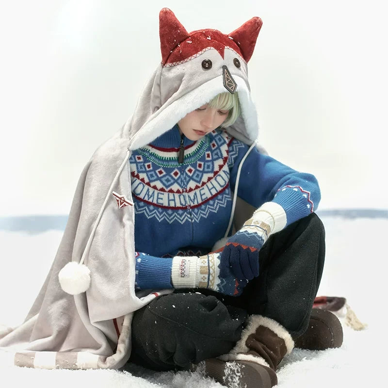 Genshin Impact Alyosha Theme Impression Hooded Blanket Gloves