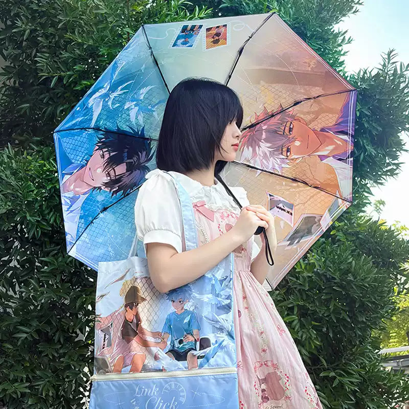 Link Click When Light Falls 8-Rib Automatic Umbrella & Bag Set