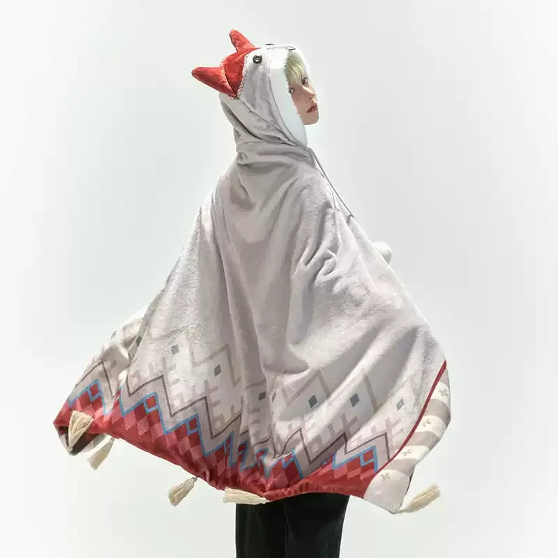 Genshin Impact Alyosha Hooded Blanket features a full character-inspired print
