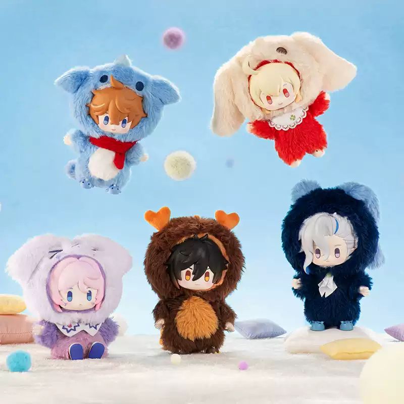 Genshin Impact Soft Plush Keychain with Poseable Design