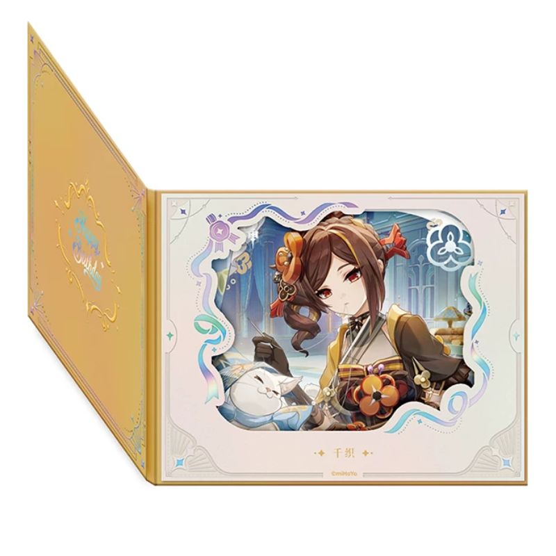 Pre-order Genshin Impact Flip Style Flower Window Colored Paper  Day of Destiny  Birthday Series