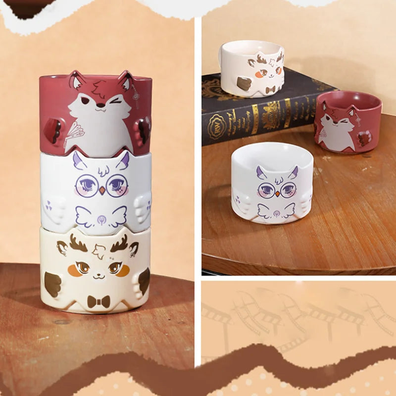 Link Click Animal Stacking Mug 300ml Coffee Tea Cup Anime Home Kitchen Drinkware