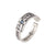 Official Link Click  Combination Ring - Lu Guang Version. 925 sterling silver ring with blue cubic zirconia, filmstrip design, engraved "FUTURE", inspired by Lu Guang from Link Click anime.
