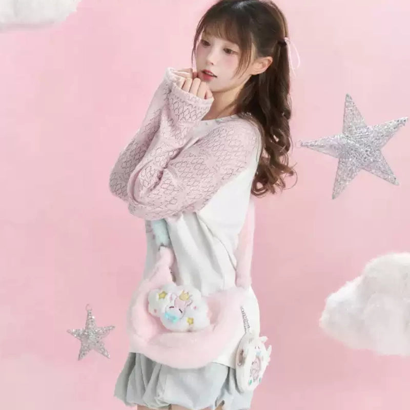 Honkai: Star Rail Hyacine Theme Impression Little Ica Plush Shoulder Bag And Badge Storage Pouch 