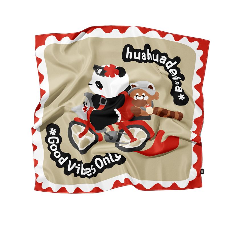 Panda print scarf